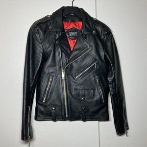 Straight to Hell Leather Biker Jacket